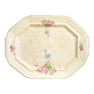 Early 20th Century Ironstone Platter With Floral Accents Edwin Knowles