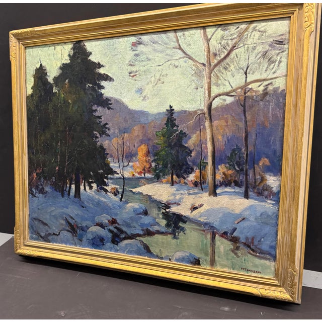"Winter Stream" by Harry R. Townsend (1885-1968), Hoosier Salon C. 1925-1930 For Sale - Image 4 of 6