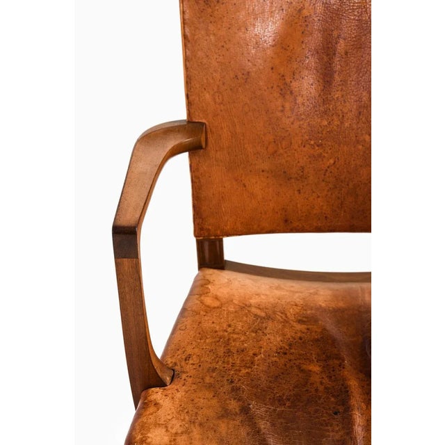 Rud Rasmussen Model 3758a or The Red Chair by Kaare Klint for Rud. Rasmussen For Sale - Image 4 of 13