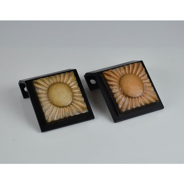 Mid-Century Ceramic and Black Metal Door Handles, 1950s, Set of 2 For Sale - Image 16 of 16