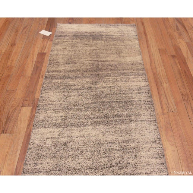 Modern Nazmiyal Collection Neutral Abrash Modern Runner Rug For Sale - Image 3 of 6