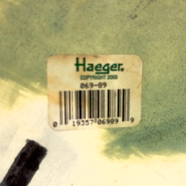 Arts & Crafts Style Sage Green Ceramic Vase With Leaf Motif by Haeger For Sale - Image 9 of 11