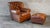 Brown Restoration Hardware Churchill Cigar Leather Luxe Writer's Chair and Ottoman For Sale - Image 8 of 18
