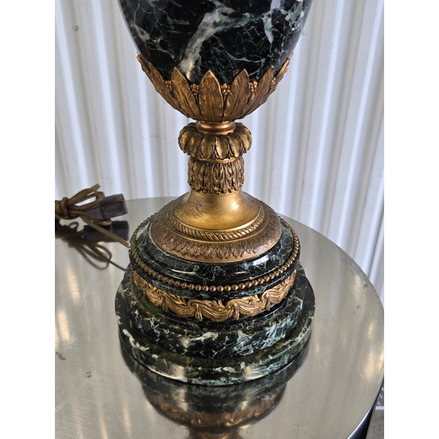 19th Century French Bronze & Marble Urn Lamps - A Pair For Sale - Image 14 of 17