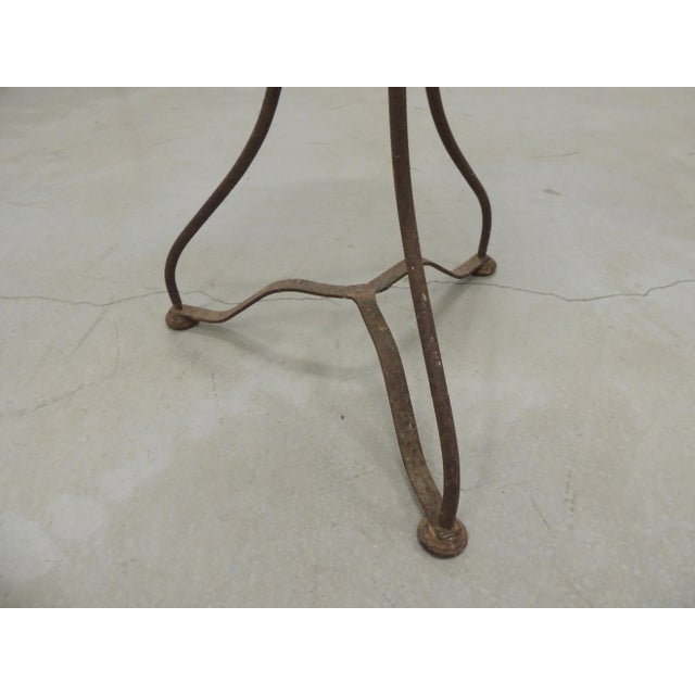 Metal French Antique Rustic Wrought Iron Bistro Round Table For Sale - Image 7 of 8