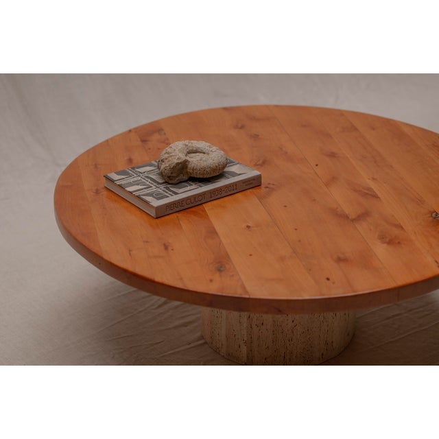 Brown Large French Brutalist Coffee Table, 1960s For Sale - Image 8 of 10