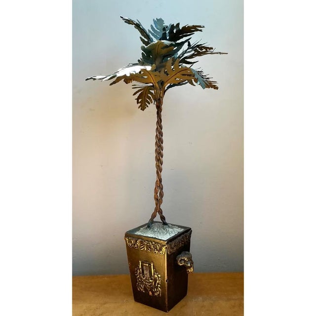 Late 20th Century Vintage Decorative Metal Palm Tree For Sale - Image 5 of 12
