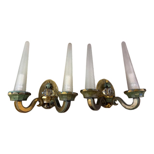 1930s French Art Deco Wall Sconces For Sale