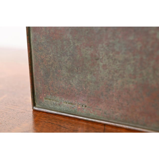Tiffany Studios New York Zodiac Patinated Bronze Letter Rack, Circa 1910 For Sale - Image 11 of 12