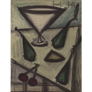 Bernard Buffet Still Life With Fruits Original Lithograph 1967 For Sale