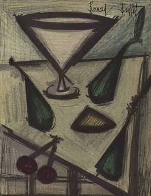 Bernard Buffet Still Life With Fruits Original Lithograph 1967