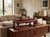 Brick Red Vintage Distressed Red White Cranes Pine Graphic Rectangular Stand Table For Sale - Image 8 of 12