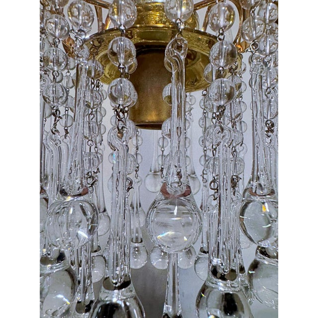 Metal Mid 20th Century Gold Frame Layered Chandelier For Sale - Image 7 of 7
