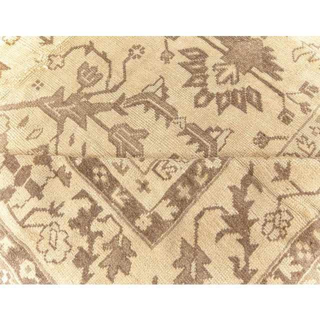 Beige 1920s Turkish Oushak Rug For Sale - Image 8 of 8