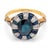 Traditional 1910s Edwardian Sapphire Diamond 18k Yellow Gold Platinum Ring, , Size 3.25 For Sale - Image 3 of 6
