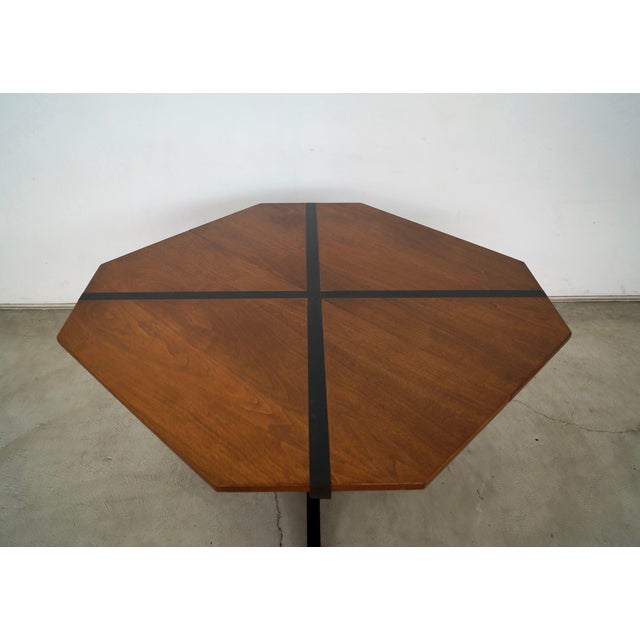 1960’s Mid-Century Modern John Kapel Walnut X Dining Table For Sale - Image 10 of 12