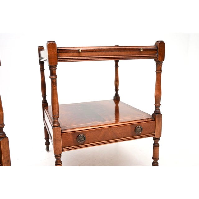 Brown Antique Georgian Side Tables, 1950s, Set of 2 For Sale - Image 8 of 11