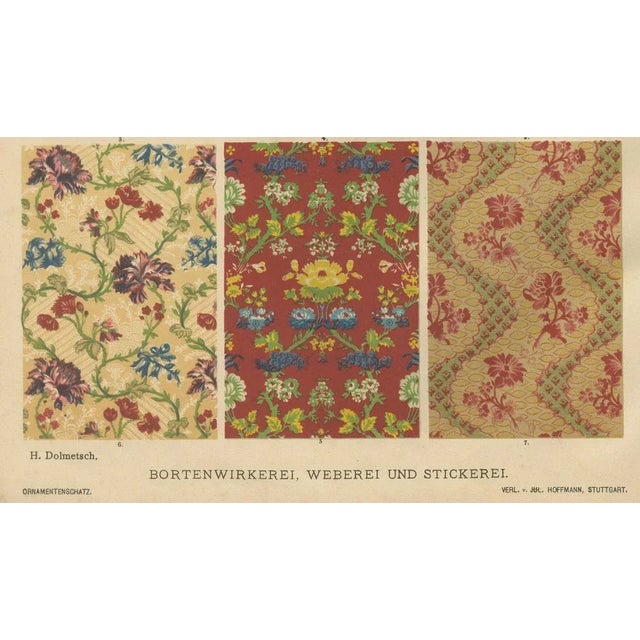 Baroque H. Dolmetsch, Ornamental Baroque Weaving and Embroidery Sample Print, 1887, Paper For Sale - Image 3 of 10