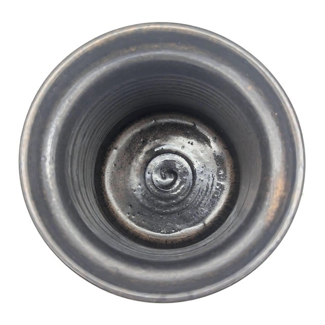 Mid 20th Century Artist Signed Sgraffito Stoneware Ceramic Planter Jar For Sale - Image 9 of 11