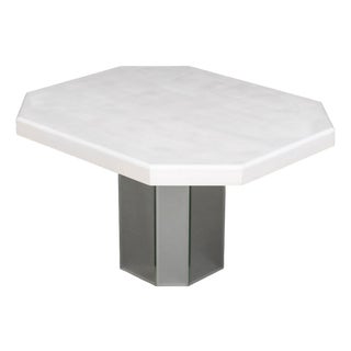 Modern White Painted and Mirrored Pedestal Table For Sale