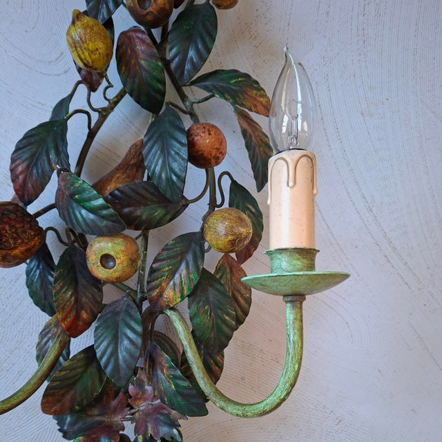 Metal Fruit Wall Light, 1970s For Sale - Image 4 of 6