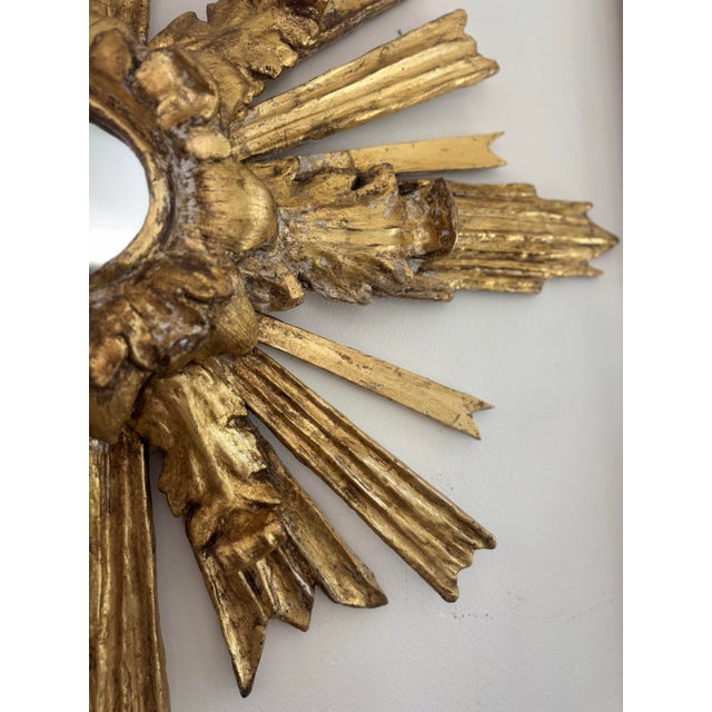 Baroque Contemporary Neo Baroque Style Giltwood Sunburst Mirror For Sale - Image 3 of 12