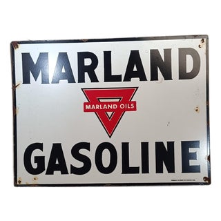 Vintage Marland Gasoline Metal Sign Advertising 2026 Reproduction 1.3mm Heavy Steel For Sale