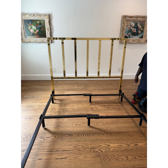 Modern 1979 Modern Brass Queen Headboard For Sale - Image 3 of 9