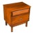 1970s Mid Century Cane Walnut Brass Nightstand For Sale