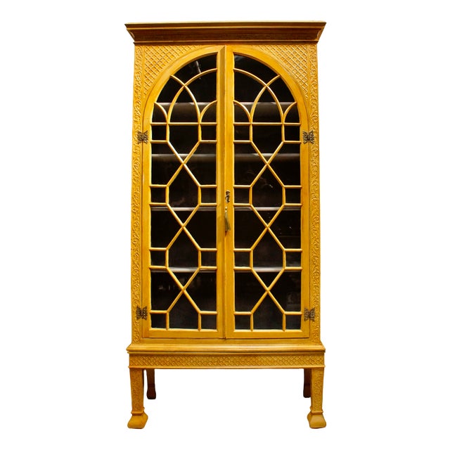 Regency Ochre Astral Glazed Display Cabinet, 1820 For Sale