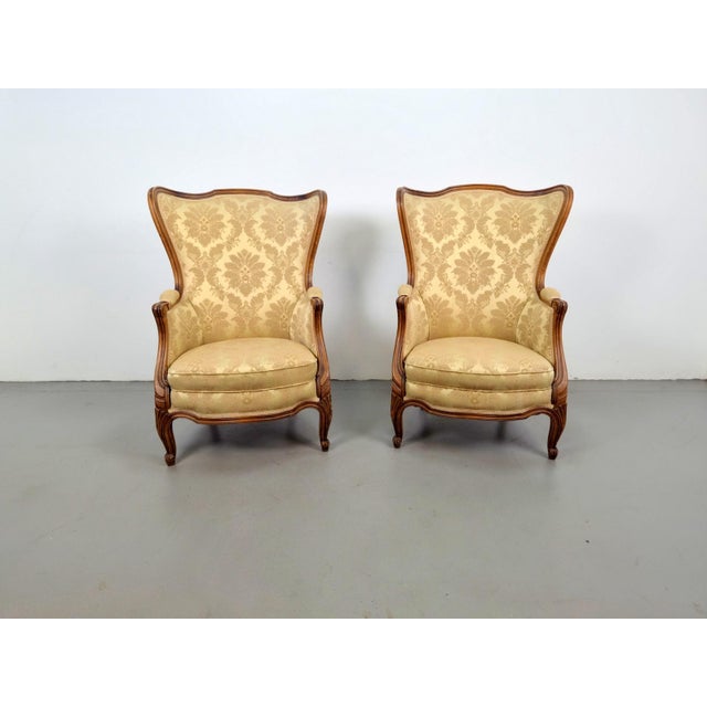 Rococo Style Wingback Armchairs, 1920s, Set of 2 For Sale - Image 4 of 17