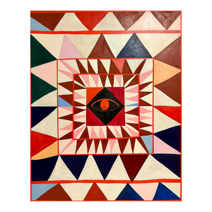 Ces McCully, Large French Australian Bold Graphic Abstract Pattern Oil Painting Ces McCully, 2021