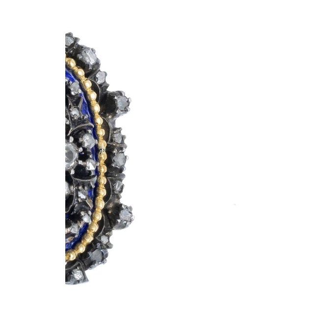 Silver and Gold Ring with Enamel and Diamonds, 19th Century For Sale - Image 4 of 8