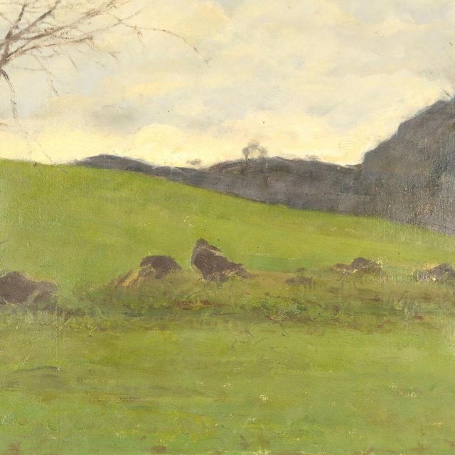 Eugenio Spreafico, Glimpse of Lombard Countryside, Oil Painting on Canvas For Sale - Image 3 of 8
