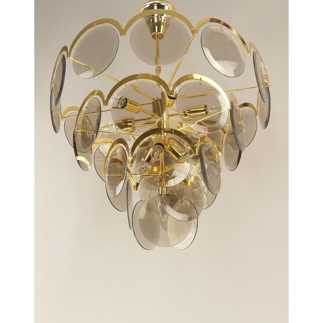 1970s Five-Tier Glass Chandelier from Vistosi, 1970s For Sale - Image 5 of 11