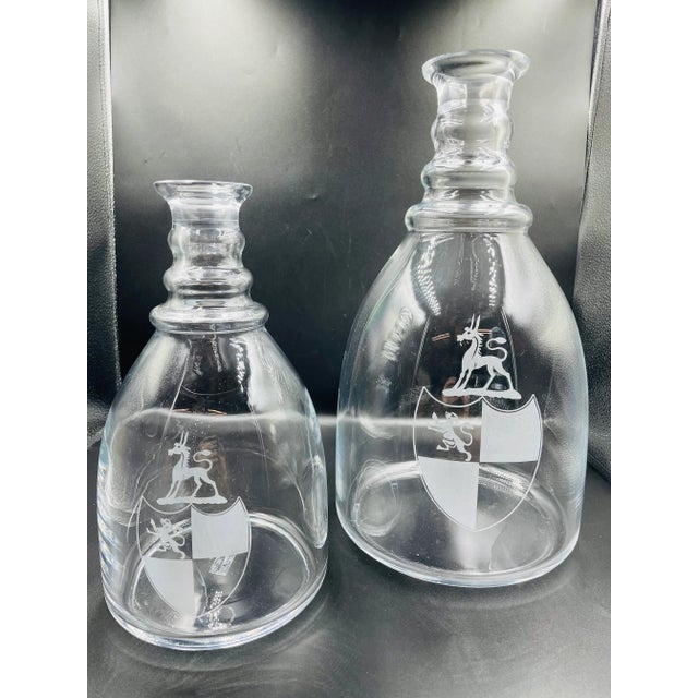 This Extremely Substantial & Rare set of handblown "Coat of Arms" decanters were crafted in Portugal for the Williamsburg...