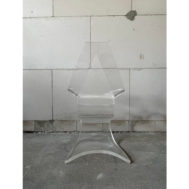 Artist michel dumas 1970s h 83cm w 47cm d 44cm sh 50cm set of 4 rare sculptural lucite dining chairs by michel dumas for...