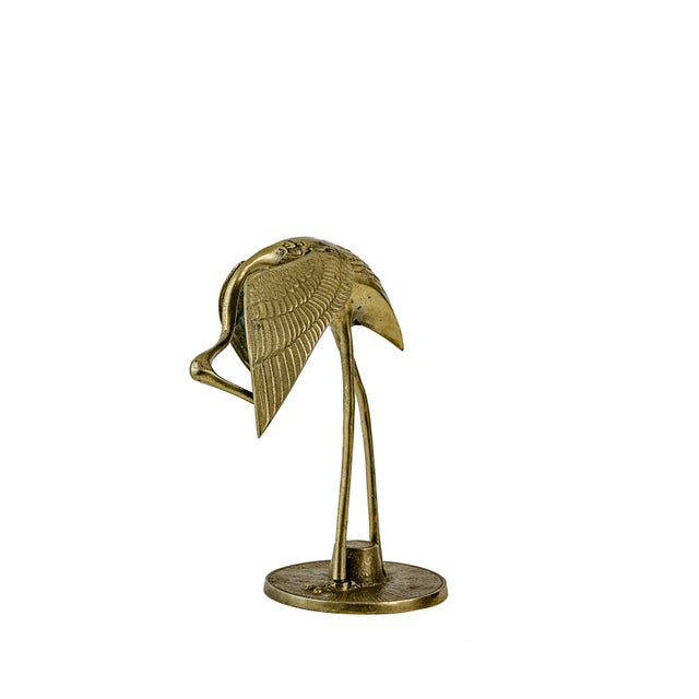 Mid-Century Modern Leonard Brass Crane Figurines (12") For Sale - Image 9 of 14