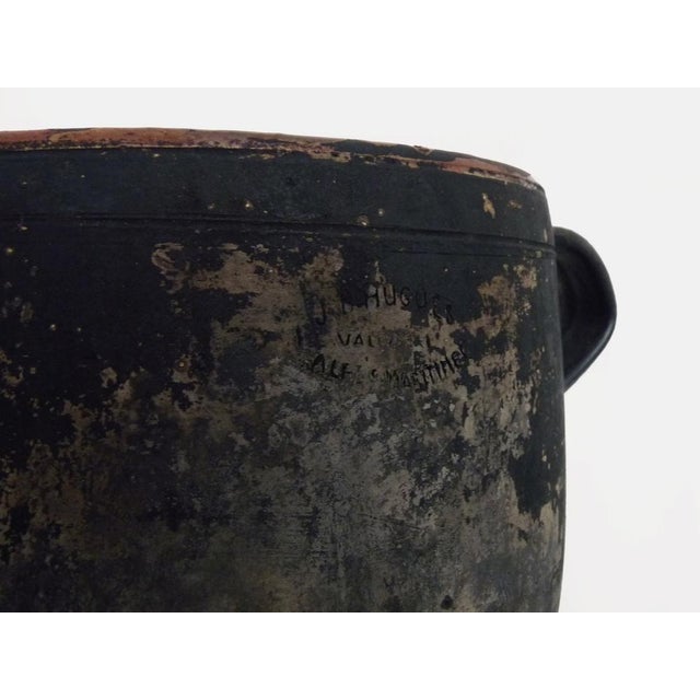 Large and magnificent terracotta cooking pot/cachepot with a glazed interior. Jb hughes, vallauris, alpes-maritimes...