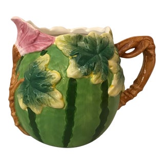 Vintage Watermelon Ceramic Pitcher For Sale