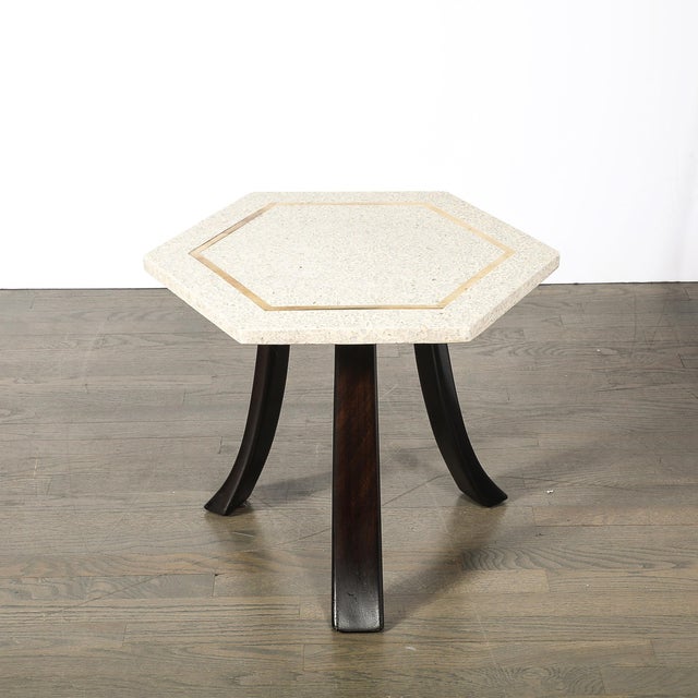 Mid-Century Modern Mid-Century Modernist Hexagonal Terrazzo Side Table by Harvey Probber For Sale - Image 3 of 13