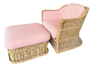 Wicker Works Braided Chair and Ottoman