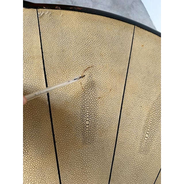 Vintage Art Deco Style Shagreen & Ebony Round Coffee Cocktail Table For Sale - Image 13 of 15