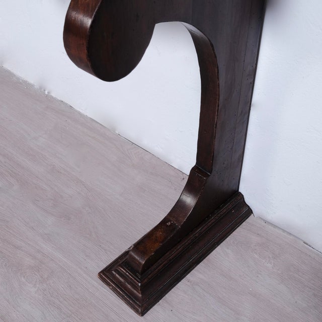 Late 19th Century Italian Walnut Wood Console For Sale - Image 9 of 18