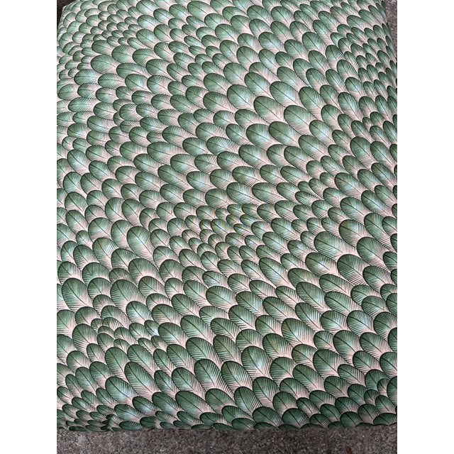 1960s Pair of Mid-Century X Form Benches With Antique Brass Nailheads For Sale - Image 9 of 11