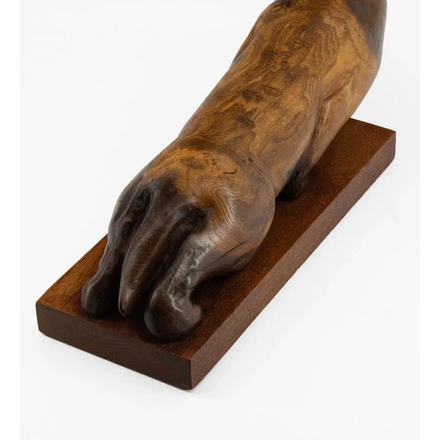 Mid-Century Carved Burr Elm Otter Sculpture, 1960s For Sale - Image 4 of 9