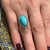 Persian Natural Persian Turquoise Ring Size 6 14k White Gold 6.21 TCW Certified For Sale - Image 3 of 13