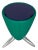 Pallone Leather Stool in Green & Blue from Leolux For Sale