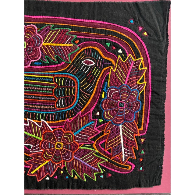Tribal Panamanian Mola Bird Embroidery, Unframed For Sale - Image 3 of 7