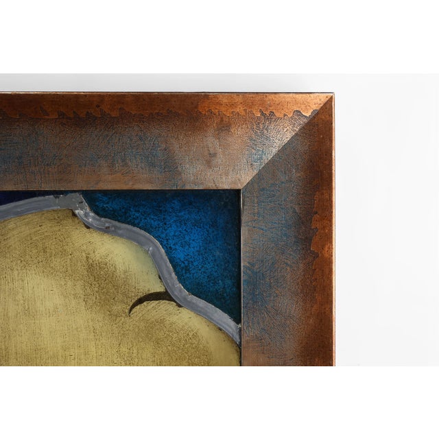 Wood Framed Stained Glass Window by Leo Vingerhoets, 1950s For Sale - Image 7 of 12